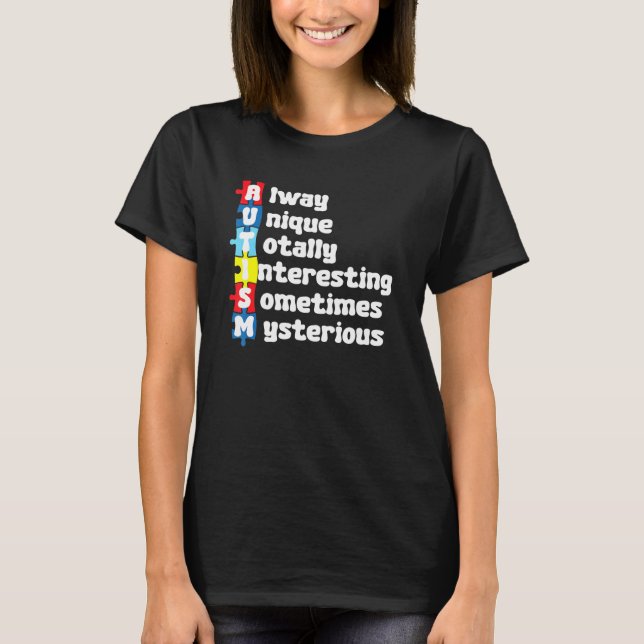 Camiseta Autismo Siempre Único Totalmente Inteligente A Vec (Anverso)