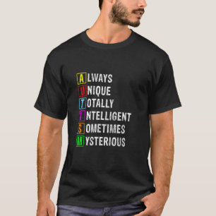 Camiseta Autismo Siempre Único Totalmente Inteligente Miste