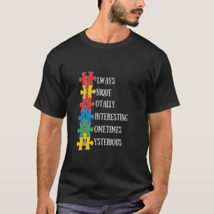 Camiseta Autismo Siempre Único Totalmente Interesante Miste