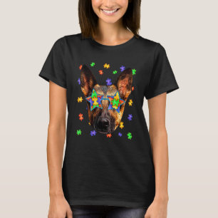 Camiseta Autismo suave gafas de sol del pastor alemán Puzzl