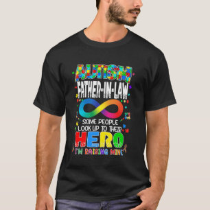 Camiseta Autismo Suegro Criando Héroe Groovy Autismo Concie