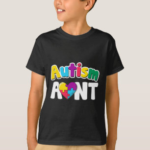 Camiseta Autismo Tía Conciencia Puzzle Pieces Colores Regal
