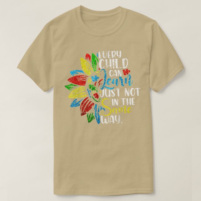 Camiseta Autismo: Todos los niños pueden aprender no en EE. (Diseño del anverso)