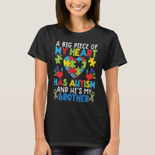 Camiseta Autismo Una gran pieza de mi corazón tiene autismo