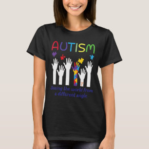 Camiseta Autismo-Ver El Autismo El Mundo Desde Un Angulo Di