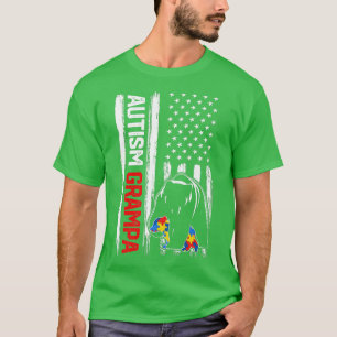 Camiseta Autismo vintage Grampa Con Conciencia De La Bander
