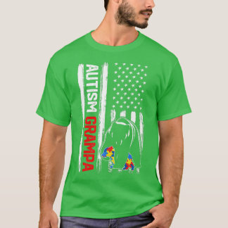 Camiseta Autismo vintage Grampa Con Conciencia De La Bander