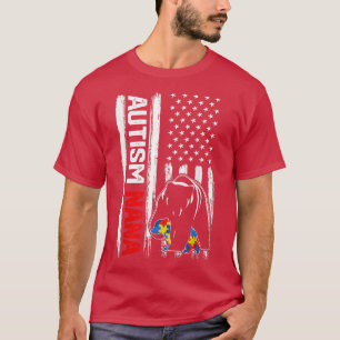 Camiseta Autismo vintage Nana Con Conciencia De La Bandera