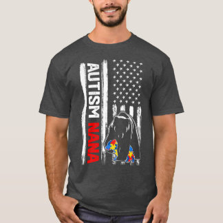 Camiseta Autismo vintage Nana Con Conciencia De La Bandera
