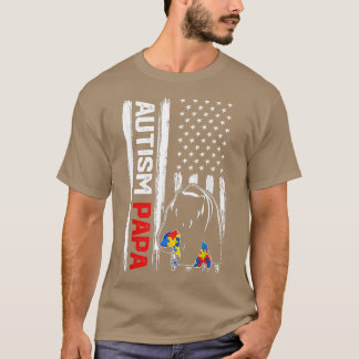 Camiseta Autismo vintage: papá tiene conciencia de la bande