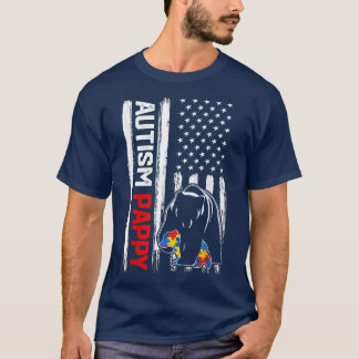 Camiseta Autismo vintage Pappy con conciencia de la bandera