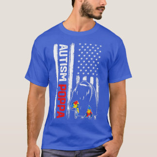 Camiseta Autismo vintage Poppa Con Conciencia De La Bandera