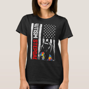 Camiseta Autismo vintage Stepdad ostenta el reconocimiento 