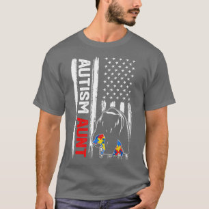 Camiseta Autismo vintage Tía: Conciencia de la bandera esta