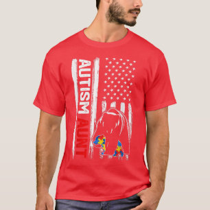 Camiseta Autismo vintage Tía: Conciencia de la bandera esta