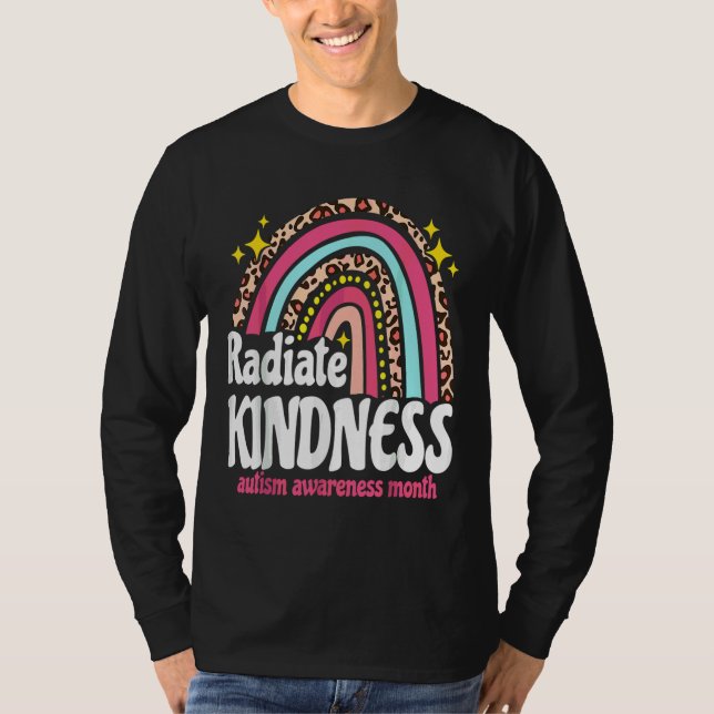 Camiseta Autismo World Awareness Leopardo Rainbow Radiate K (Anverso)