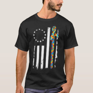 Camiseta Autismo y conciencia de autismo Bandera estadounid