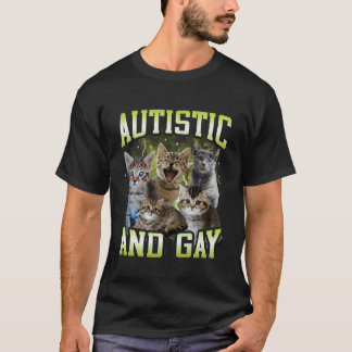 Camiseta Autista y Gay Divertido Hard Cat Dank Meme Bootleg