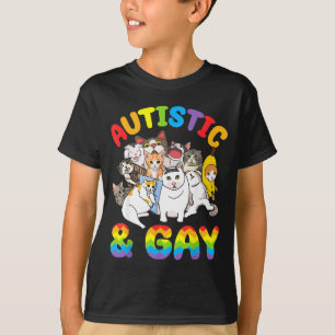 Camiseta Autista y gay divertido meme de gatos llorando org