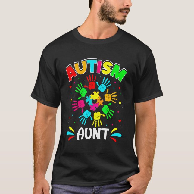 Camiseta Autistic Aunt Support Family Autism Awarine (Anverso)