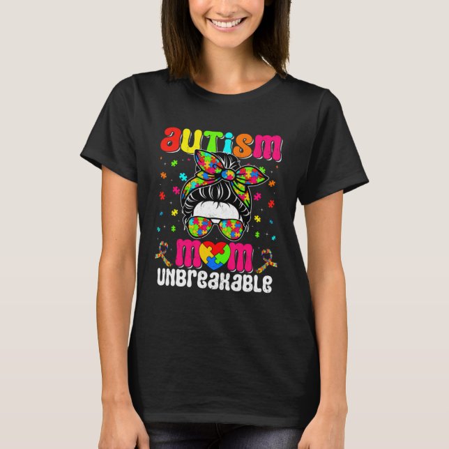Camiseta Autistic Autism Awareness Mom Life Women Cute Moth (Anverso)