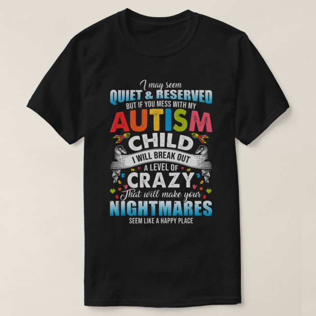 Camiseta Autistic Autism Awareness Puzzle Pieces Proud Auti (Diseño del anverso)