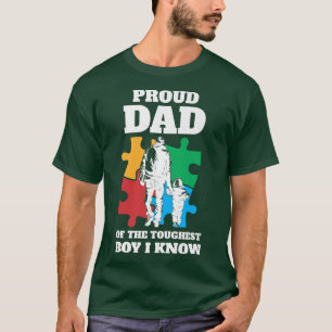 Camiseta Autistic Awareness Month Mens Proud Autism Dad Son