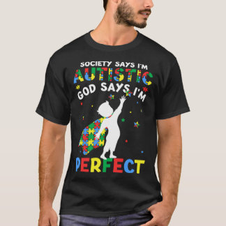 Camiseta Autistic God Says I m Perfect Puzzle Autism Awaren