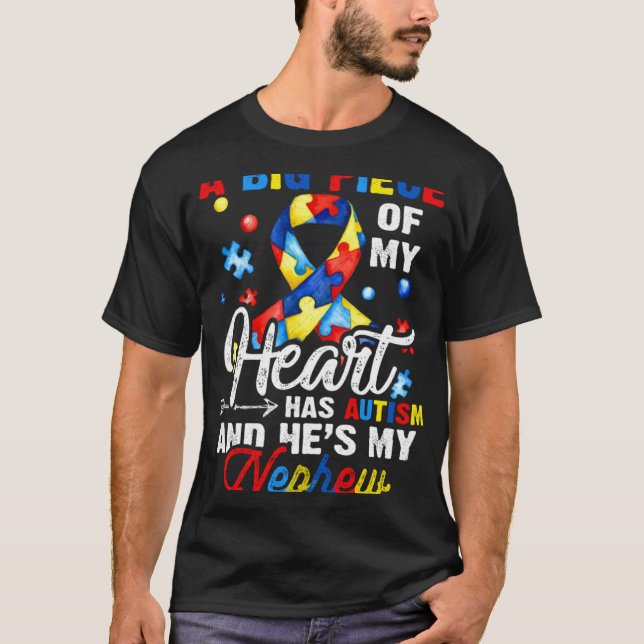 Camiseta Autistic Nephew Autism Awareness Month For Kids Bo (Anverso)