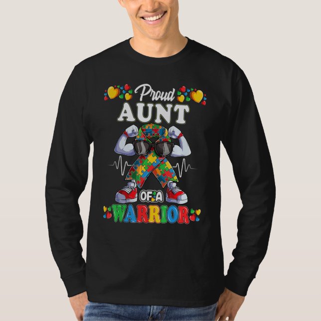 Camiseta Autistic Ribbon Puzzle Aunt Of Autism Awareness Wa (Anverso)
