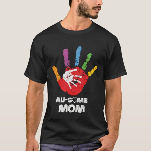 Camiseta Autistic Son Daughter Awesome Mom Autism Awareness (Anverso)