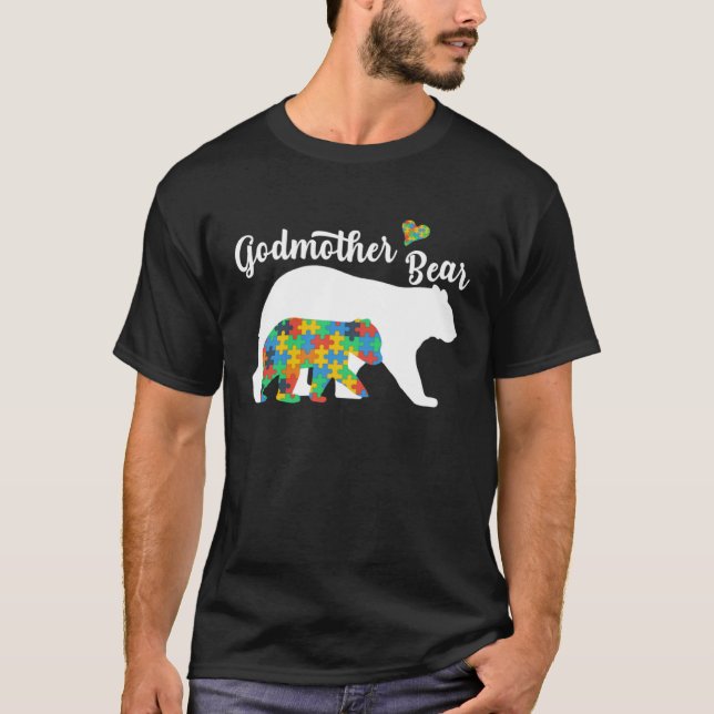 Camiseta Autistic Support Autism Awareness Godmother Bear M (Anverso)