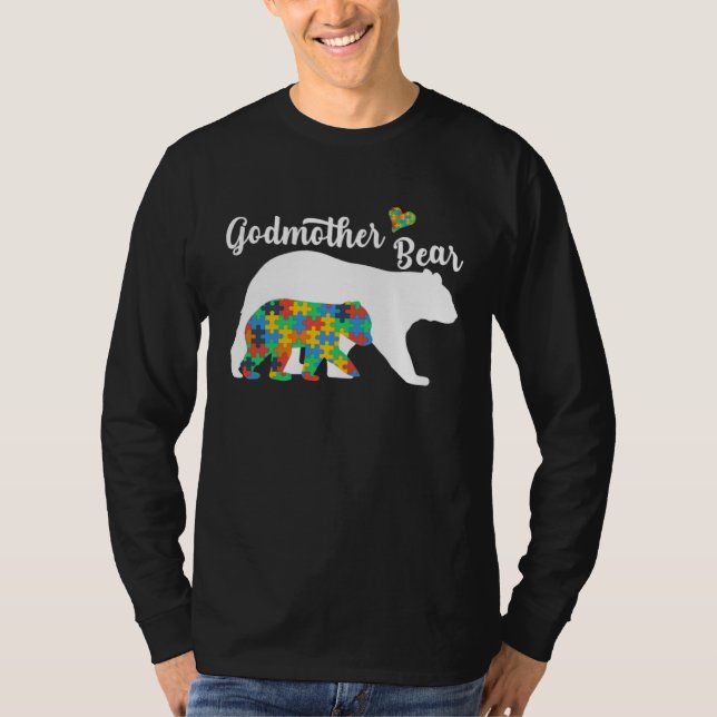 Camiseta Autistic Support Autism Awareness Godmother Bear M (Anverso)