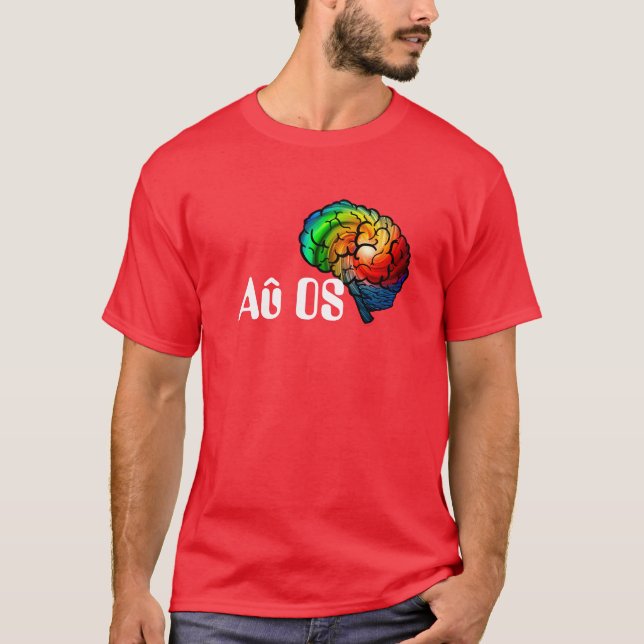 Camiseta autística del cerebro del arco iris del (Anverso)
