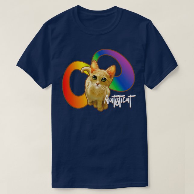 Camiseta Autisticat gato autista orgullo arcoiris espín inf (Diseño del anverso)