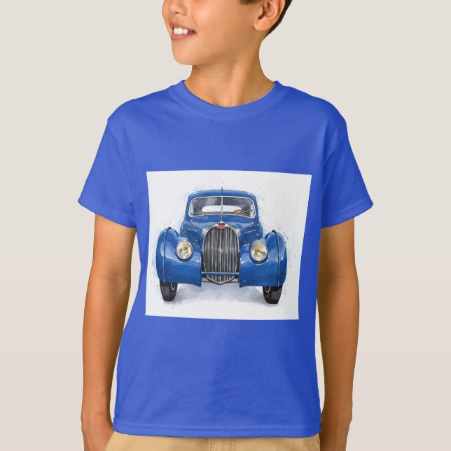 Camiseta Auto azul de los años 30 (Anverso)