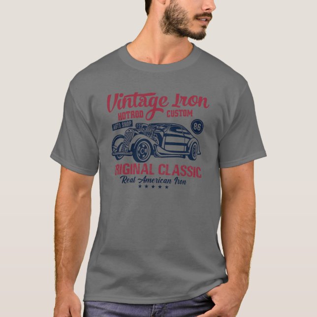 Camiseta Auto clásico de hierro vintage (Anverso)