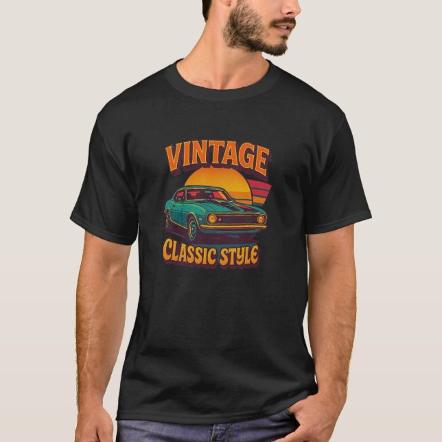 Camiseta Auto clásico de vintage (Anverso)