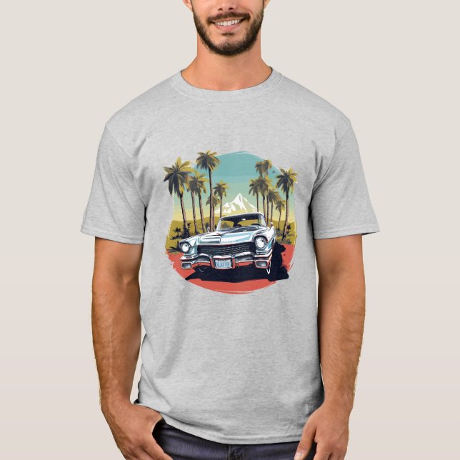 Camiseta Auto de época clásico estilo retro LA (Anverso)