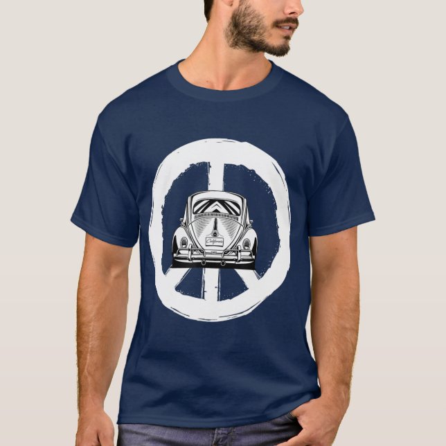 Camiseta Auto de paz retro Buggy Bug Auto California Love (Anverso)