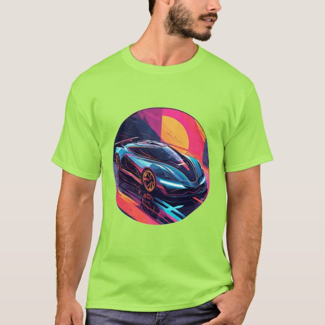 Camiseta Auto deportivo futurista (Anverso)
