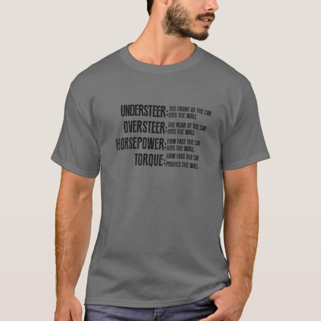 Camiseta Auto divertido Undersr Overspower Horsepower Torqu (Anverso)