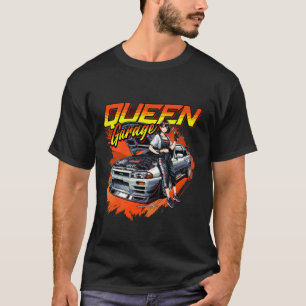 Camiseta Auto mecánico de deriva de anime - Arte de reina d