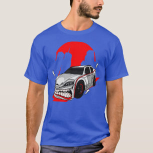 Camiseta Auto monstruo de velocidad blanca
