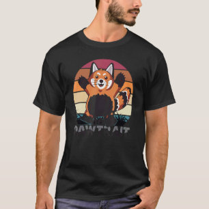 Camiseta Auto-retrato Oso Adorable Panda Rojo Cubierto