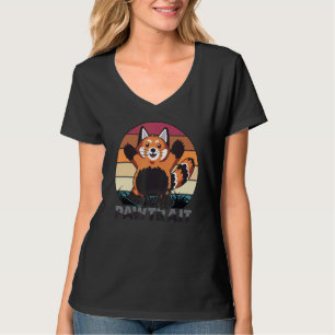 Camiseta Auto-retrato Oso Adorable Panda Rojo Cubierto