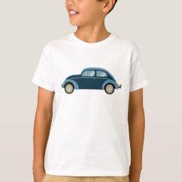 Camiseta auto retro azul fresco con escoria
