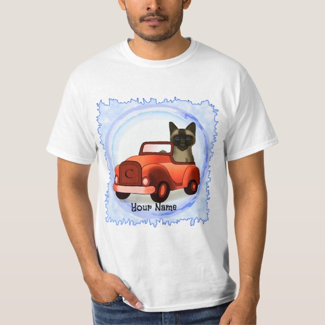 Camiseta Auto Siamés para conducir gatos (Anverso)