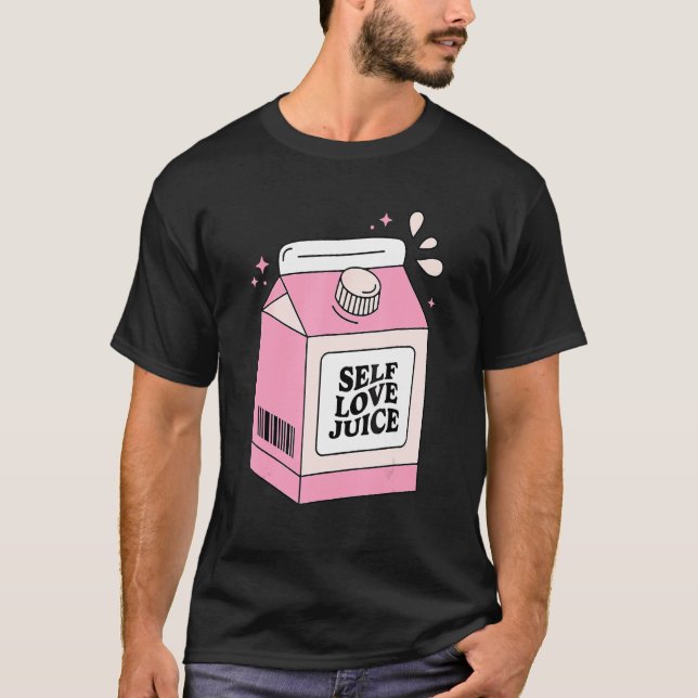 Camiseta Autoamor El día de San Valentín Juice Retro Rosa C (Anverso)