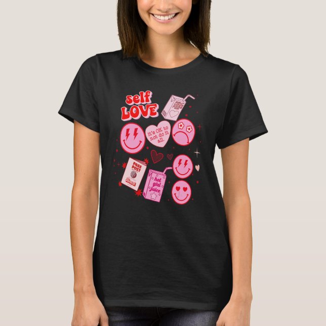 Camiseta Autoamor retro El día de San Valentín feliz cara b (Anverso)